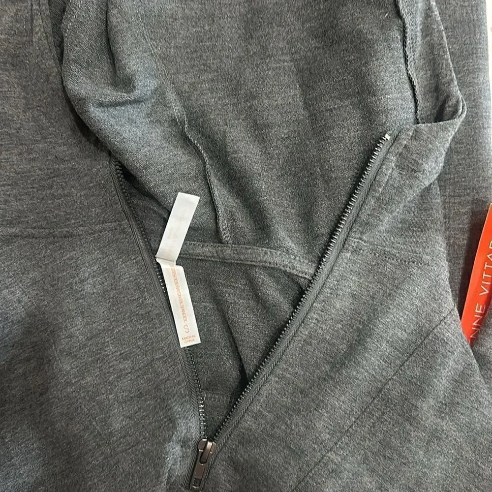 Adrienne Vittadini Sport Gray Pullover Hoodie Top Shirt with pockets Small S NWT - Picture 5 of 5